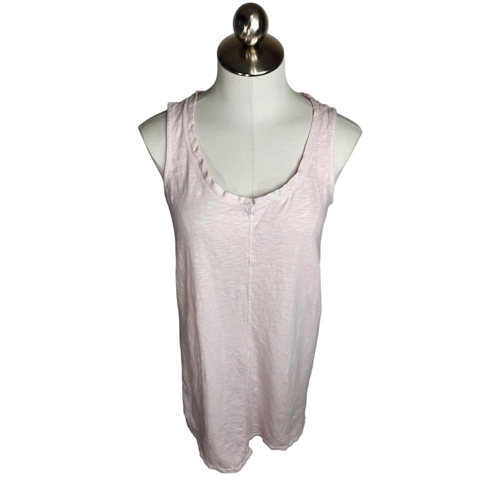 J. Jill Sunbleached Knit Tank Dress Women Small Pink Sleeveless Slub Cotton